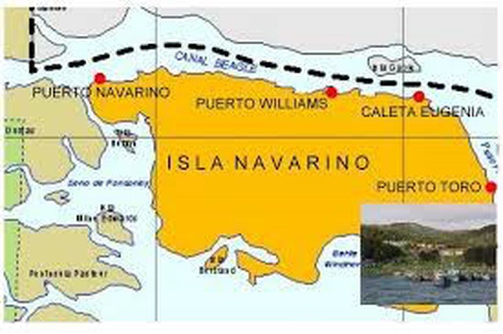 Mapa de la Zona isla Navarino