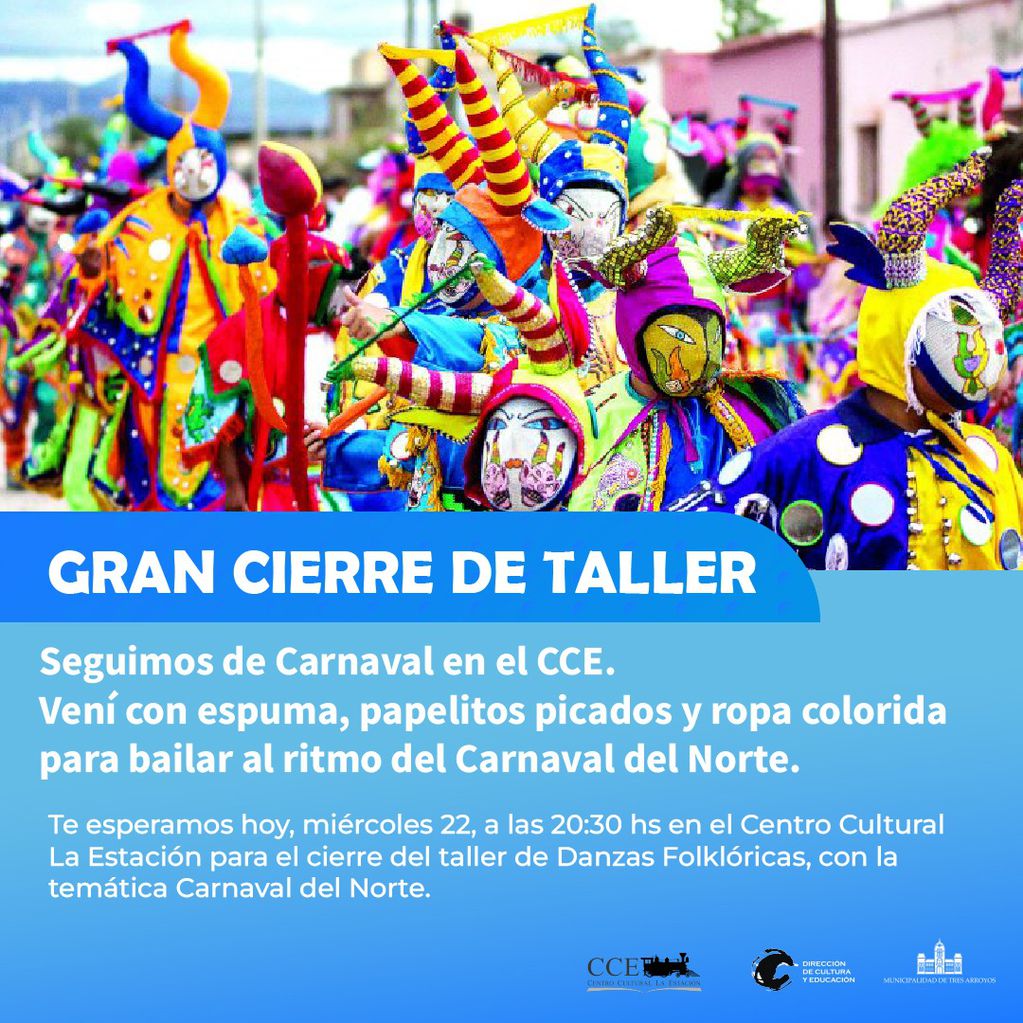 Cierre del Taller de Danzas Folklóricas en el CCE de Tres Arroyos