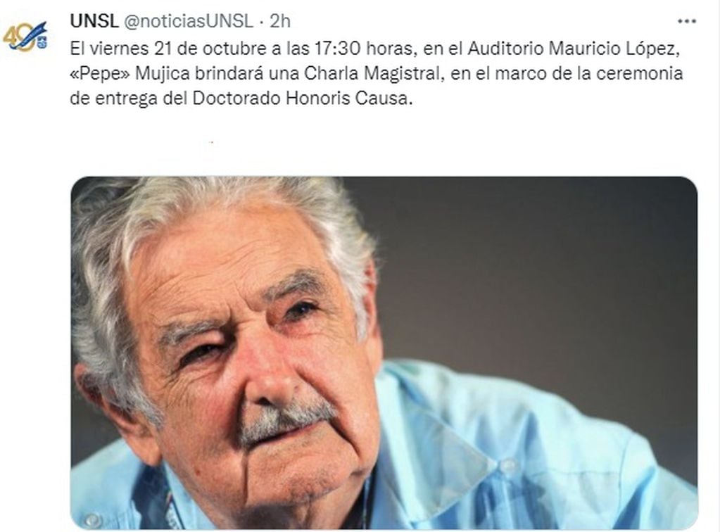 José Alberto Mujica estará en San Luis.