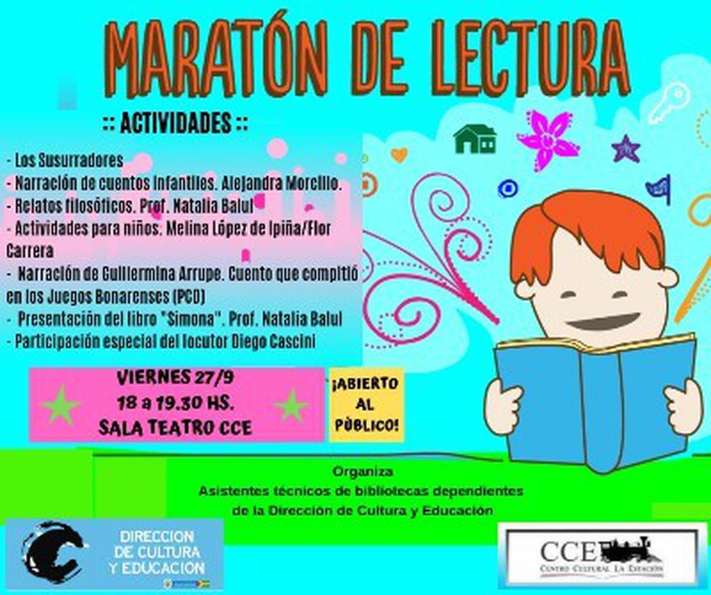 Actividades Maratón de lectura en La Estación (foto: facebook)