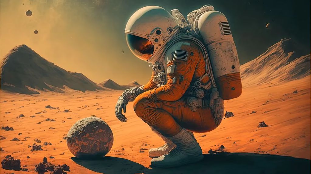 Imagen ilustrativa de un astronauta en Marte