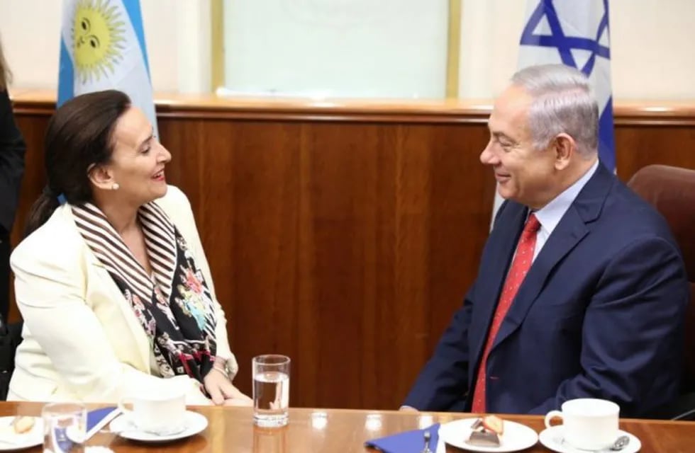 La vicepresidenta Michetti fue recibida en Tel Aviv por el premier Netanyahu (Twitter)