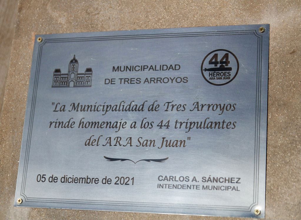 Quedó organizado el monumento al ARA San Juan en Tres Arroyos