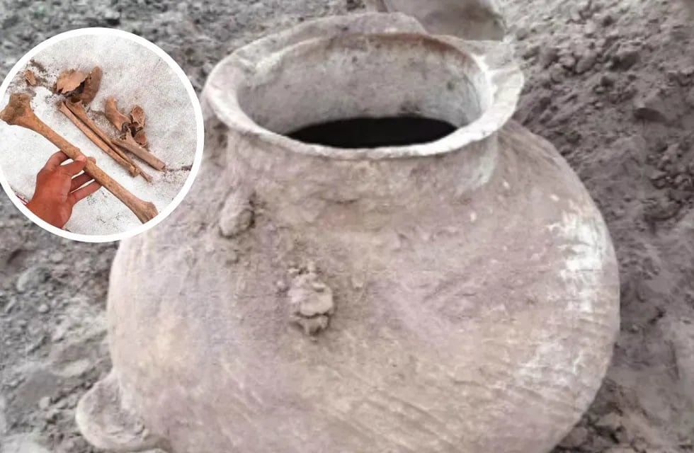 Así luce la vasija encontrada en Santiago del Estero.