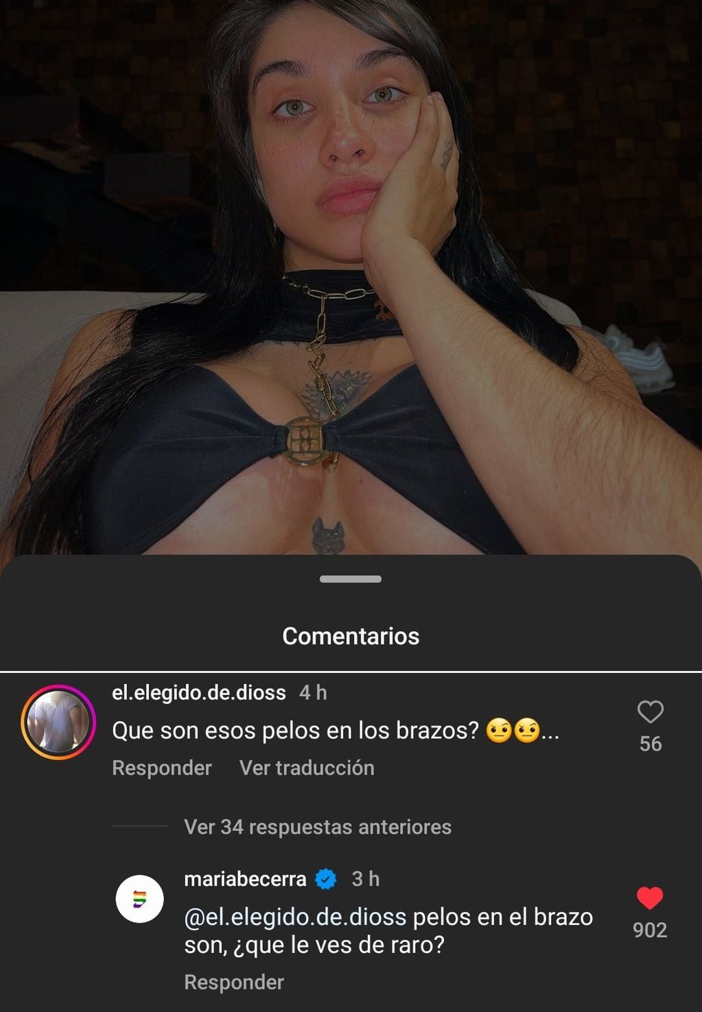 María Becerra subió una doto a Instagram muy sensual y recibió críticas por su aspecto