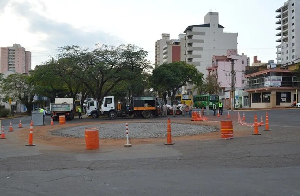 La avenida Corrientes del centro posadeño se encuentra en obras.