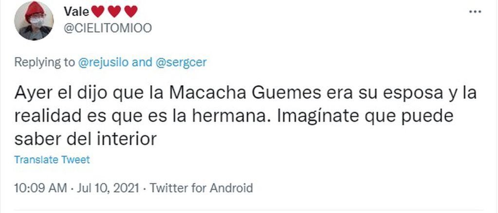 Alberto Fernández dijo que Macacha era la esposa de Güemes y en las redes no se lo perdonaron.