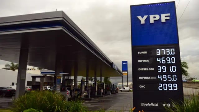 Precios de combustibles en YPF