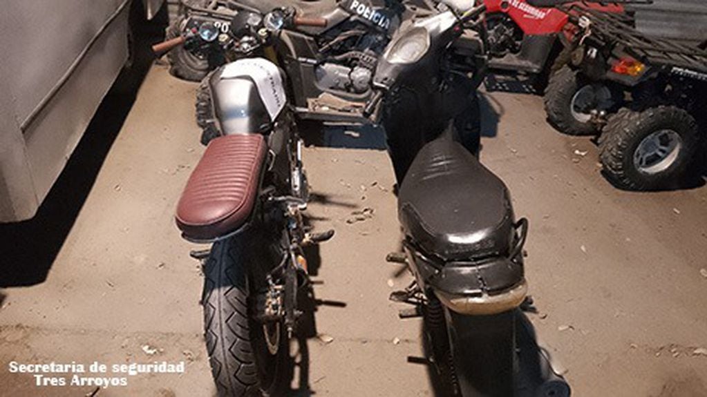 Motocicletas secuestradas por la Secretaría de Seguridad de tres Arroyos