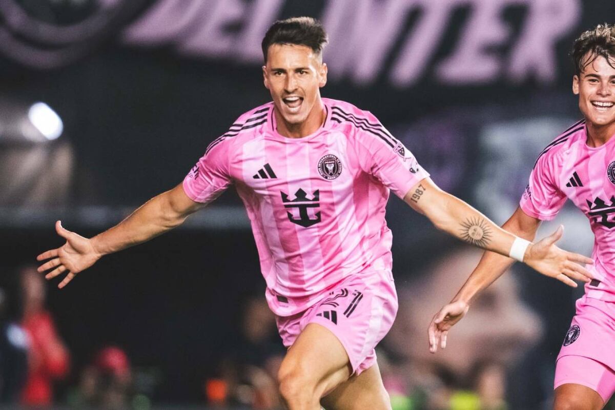El cordobés Tadeo Allende en pleno festejo tras marcar el 1-0 ante New York City Football Club. (Prensa Inter Miami)