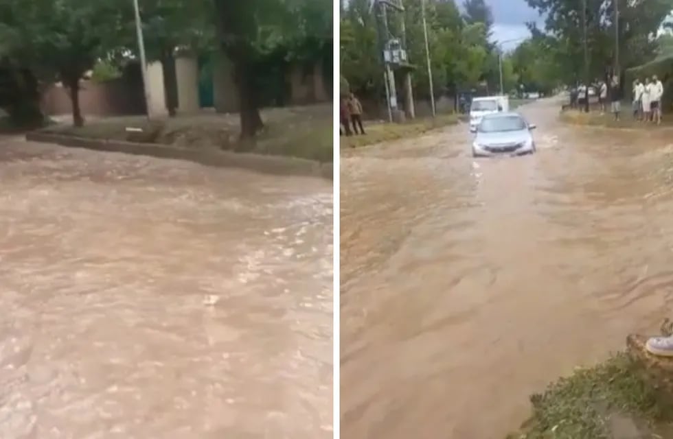 Por la fuerte tormenta varias calles de Luján de Cuyo y Maipú quedaron anegadas.