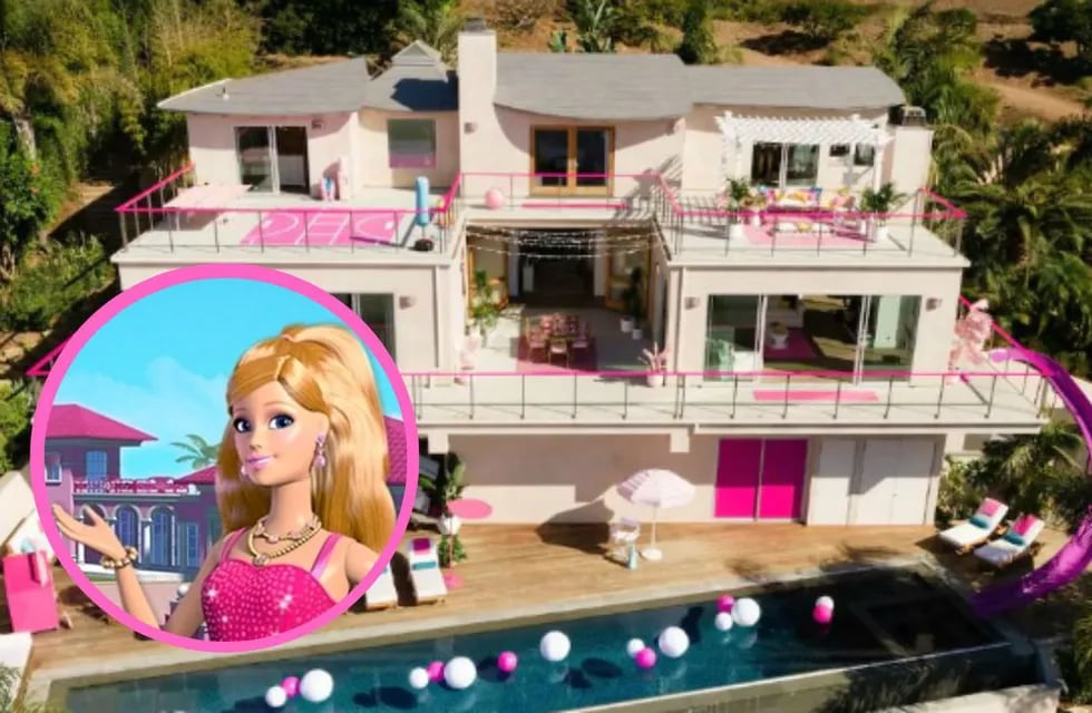 Tres pisos y pileta: así es la casa de Barbie que se puede alquilar.