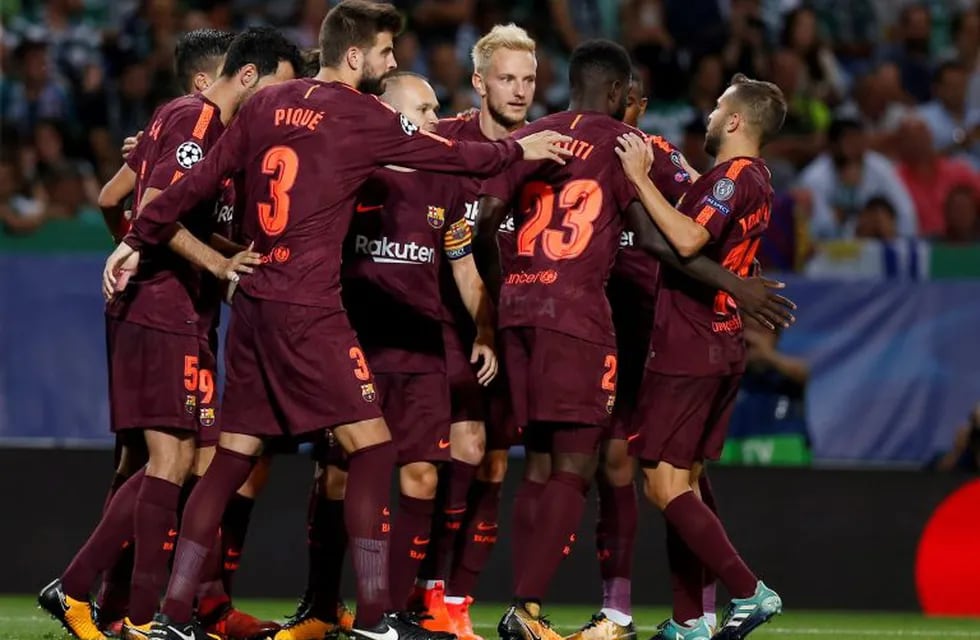 El Barcelona le ganó 1-0 al Sporting en Lisboa con un gol en contra de Coates\nFoto: REUTERS/Pedro Nunes