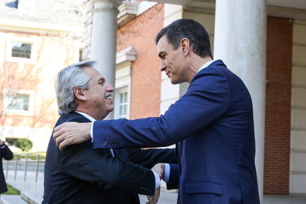 Alberto Fernández se reunió con el presidente español Pedro Sánchez en Madrid. (crédito: presidencia)