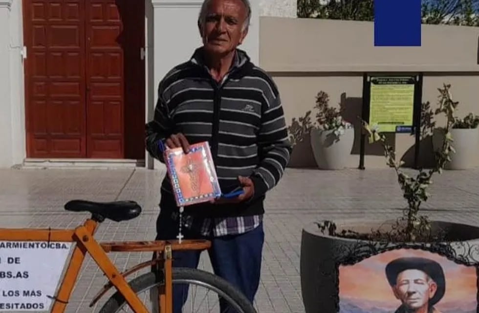 Walter viajará en bici de Córdoba a Luján para cumplir una promesa.