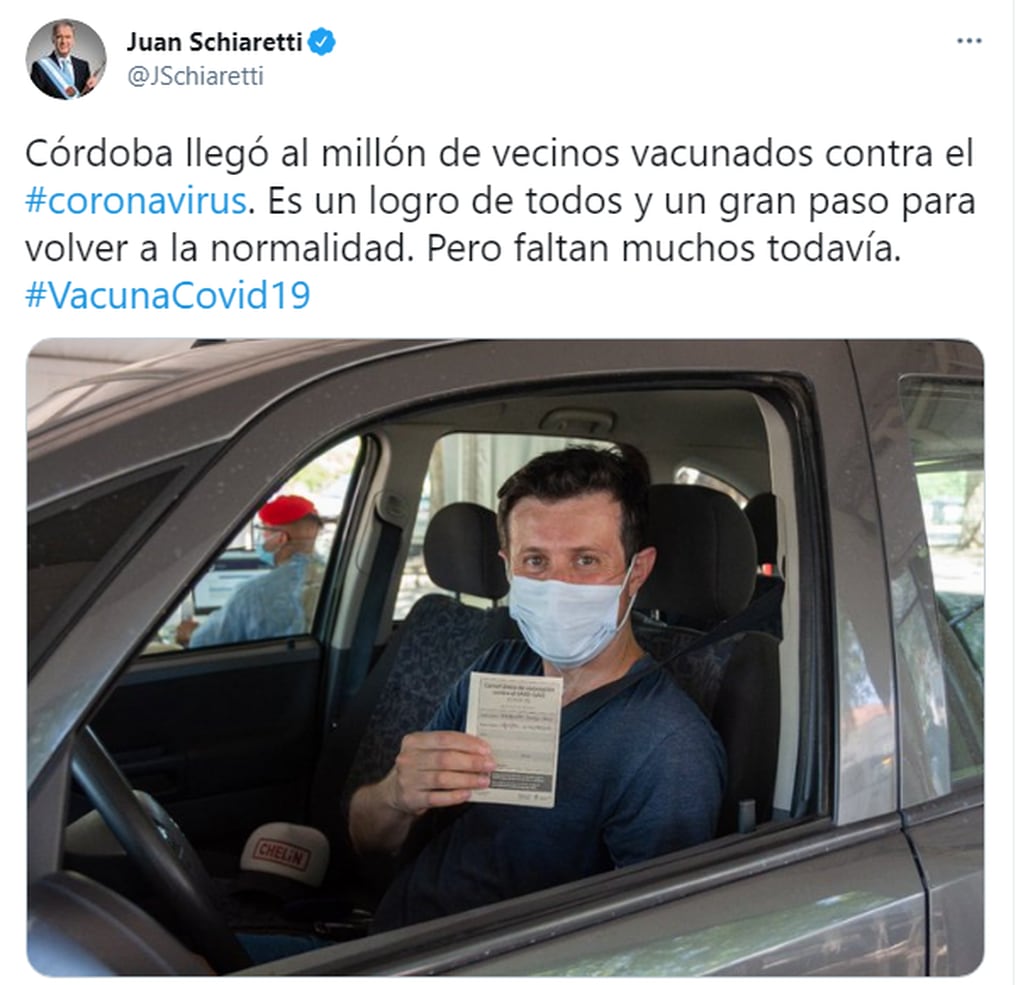 Córdoba avanza en la campaña de vacunación y superó el millón de vacunados contra el coronavirus.