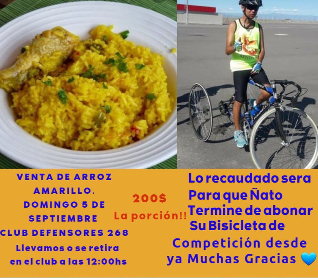 Pérez: venta de arroz para terminar de pagar la bicicleta de competición de Ñato Mesa (Isabel Insaurralde)