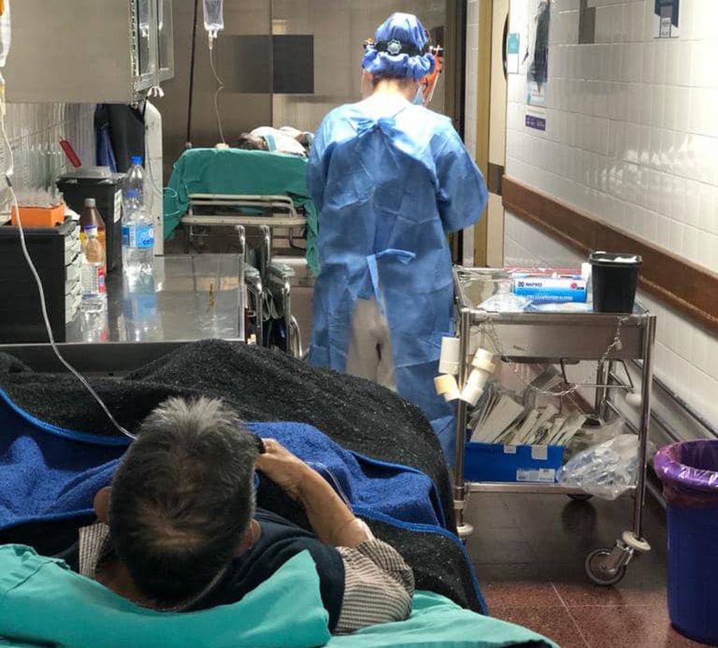 Colapso sanitario en Neuquén: la foto publicada por la médica Luciana Ortiz Luna en Facebook.