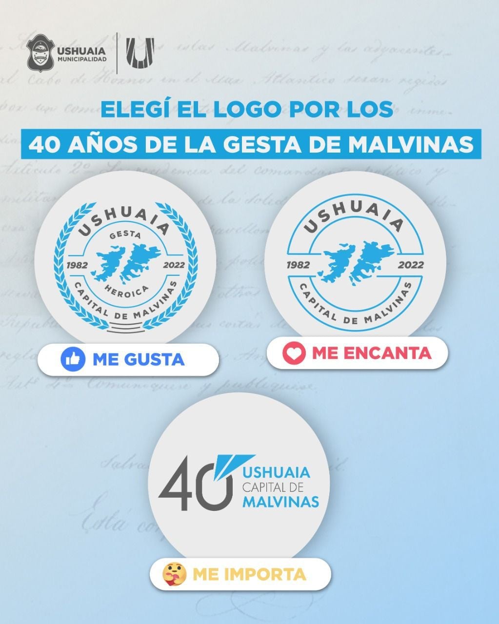 Ushuaia eligió Logo Institucional por los 40 años de la Gesta de Malvinas.