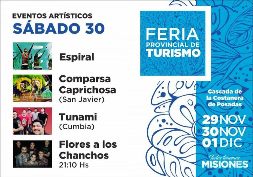 Feria Provincial de Turismo desde este viernes y hasta el 1 de diciembre en la Cascada de la Costanera.