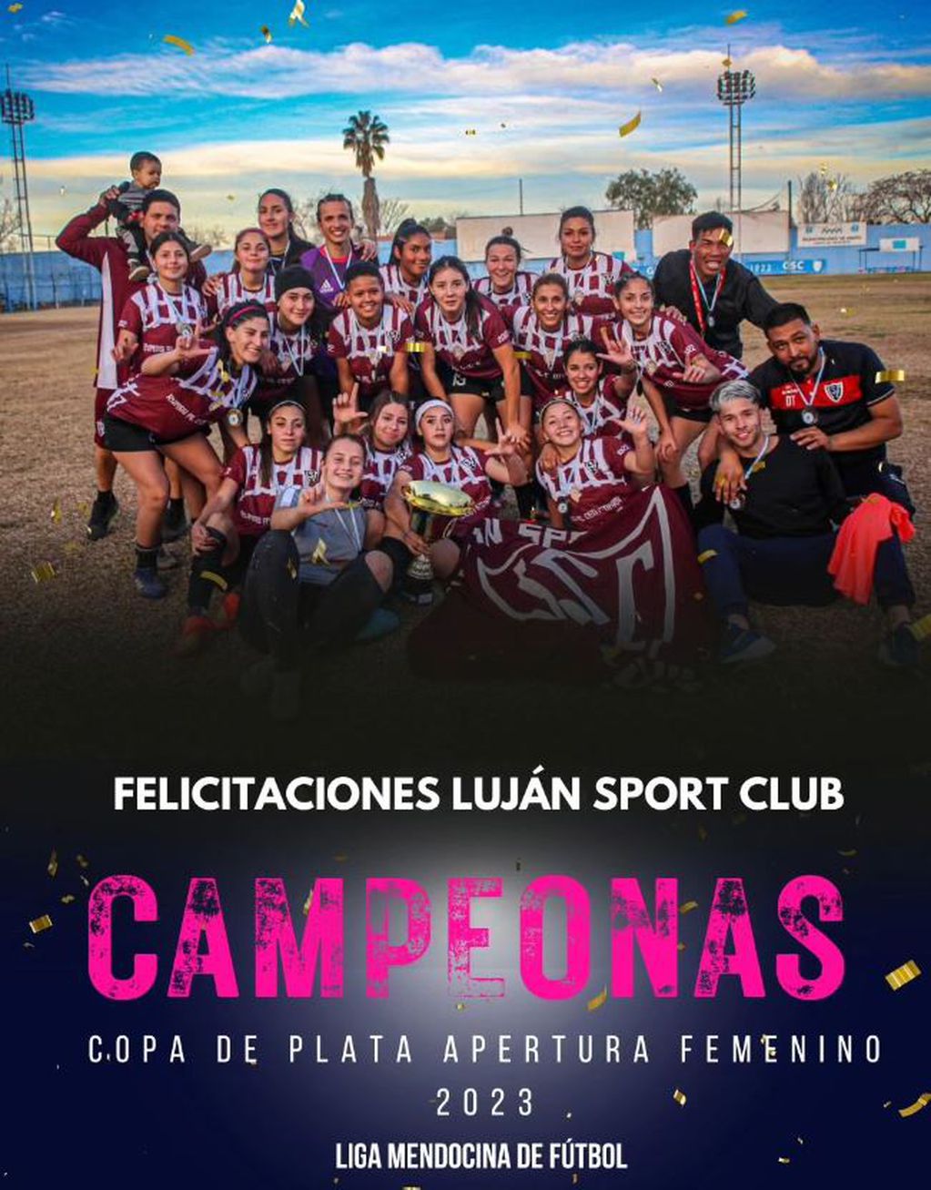 Luján campeón de Copa de Plata de fútbol femenino de la Liga Mendocina.