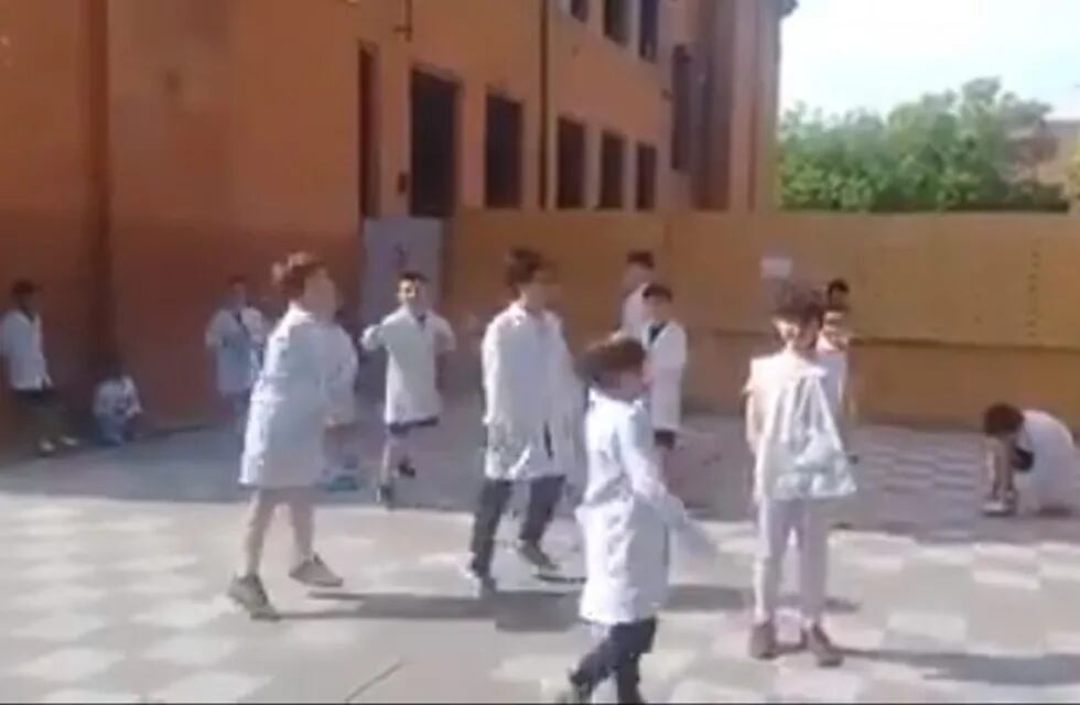 Polémica en las redes por un video de alumnos vivando a Perón en una escuela. (Captura de video)