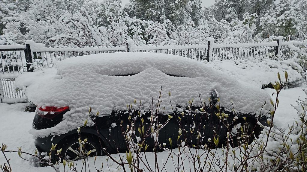 La mañana del lunes sorprendió a todos los vecinos con una histórica nevada.
