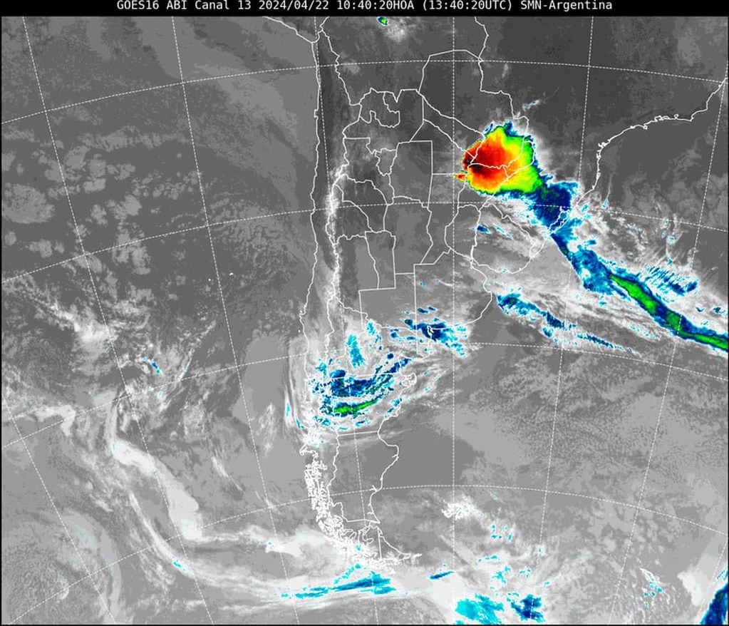 Imagen satelital de Argentina del 22/04/2024.