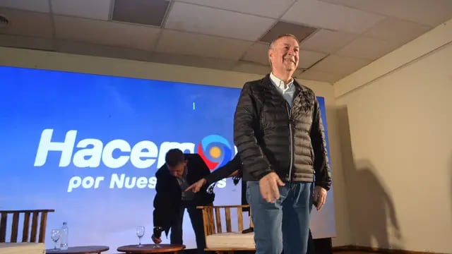 Juan Schiaretti, este sábado en Río Terero, en acto como candidato presidencial (La Voz)