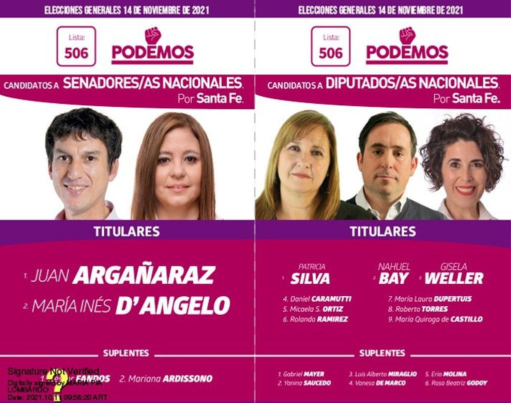 Las boletas para las elecciones 2021 en Santa Fe