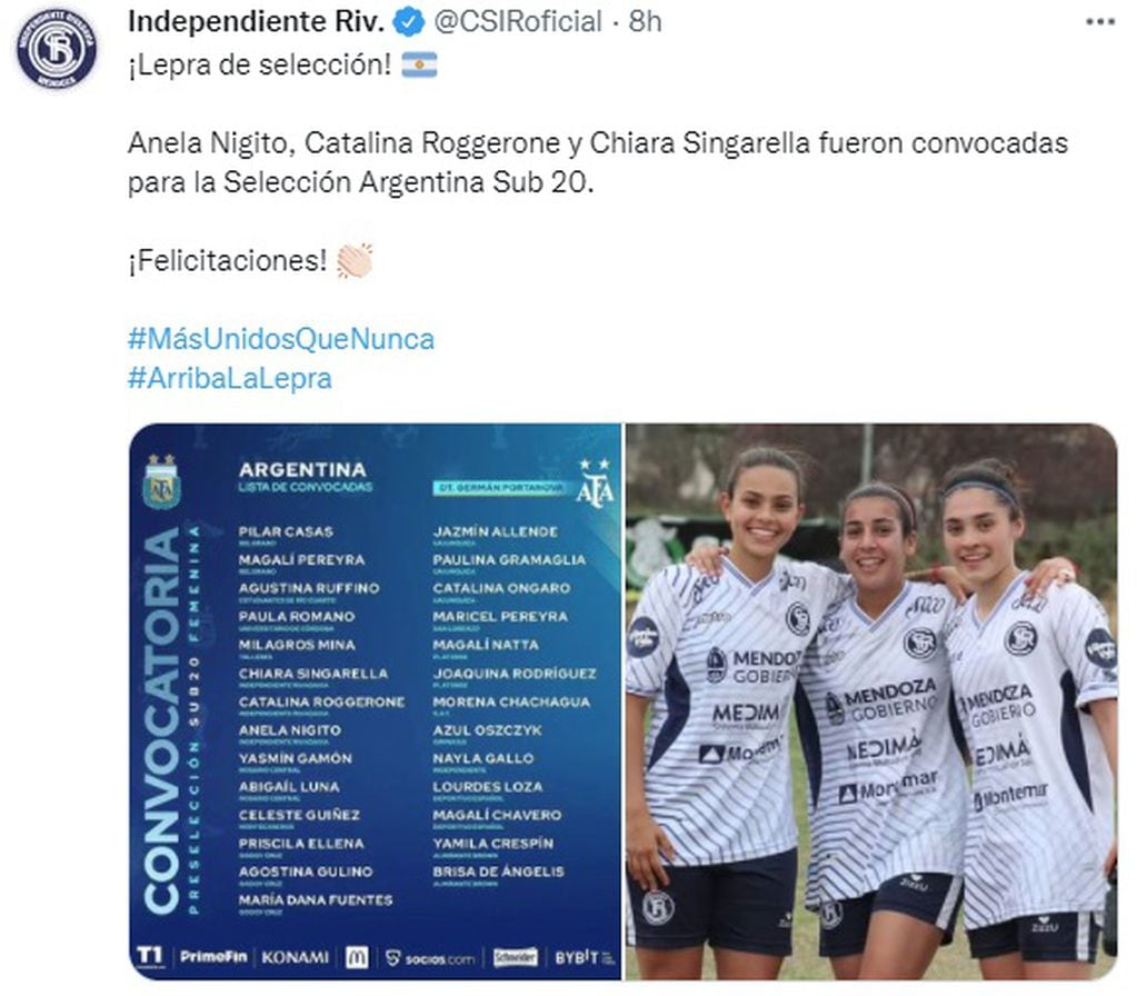 Selección Argentina Sub 20 femenina
