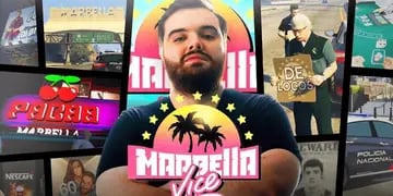 Ibai con la publicidad de Marbella Vice