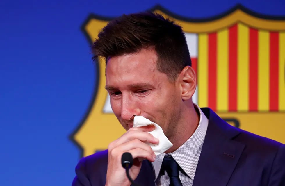 El adiós de Messi al Barcelona./AP