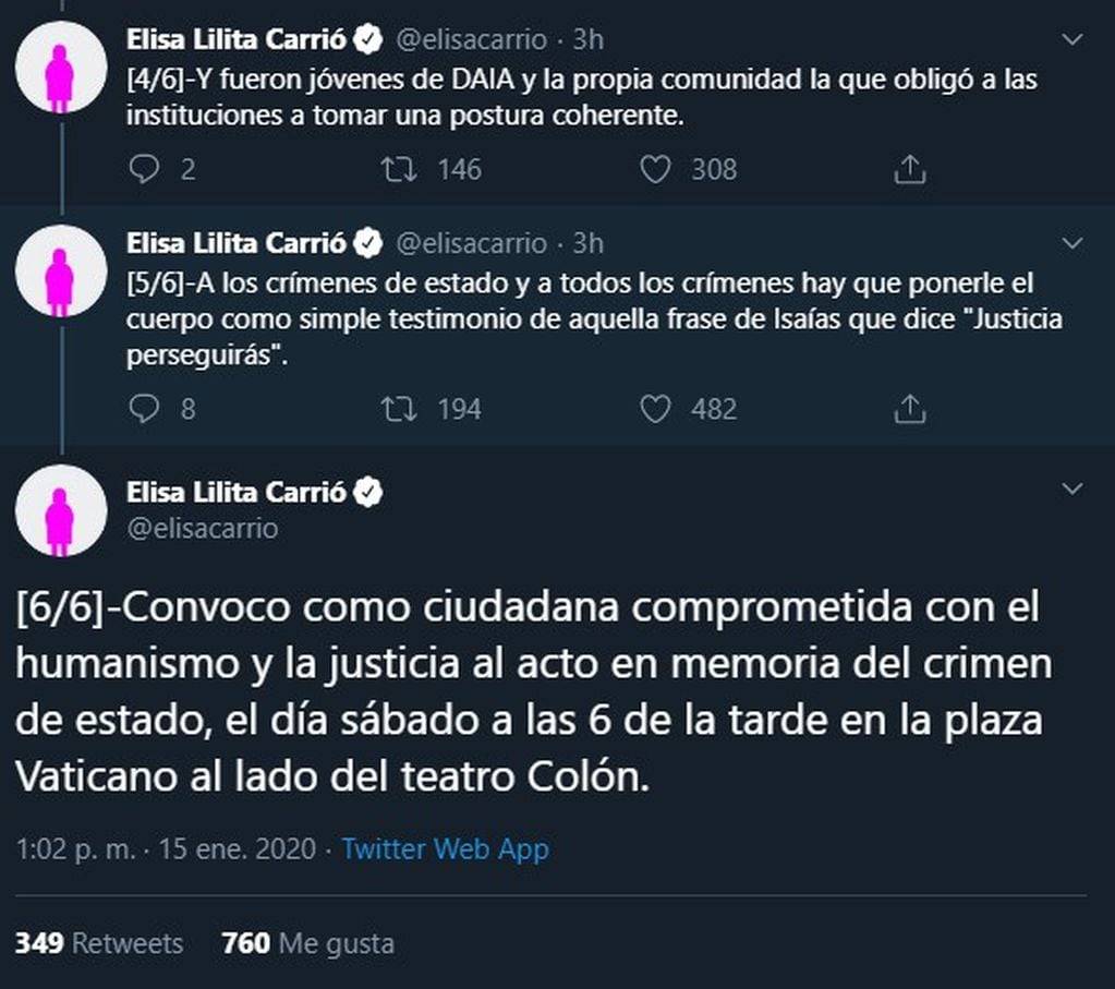 Los Tweets de Elisa Carrió