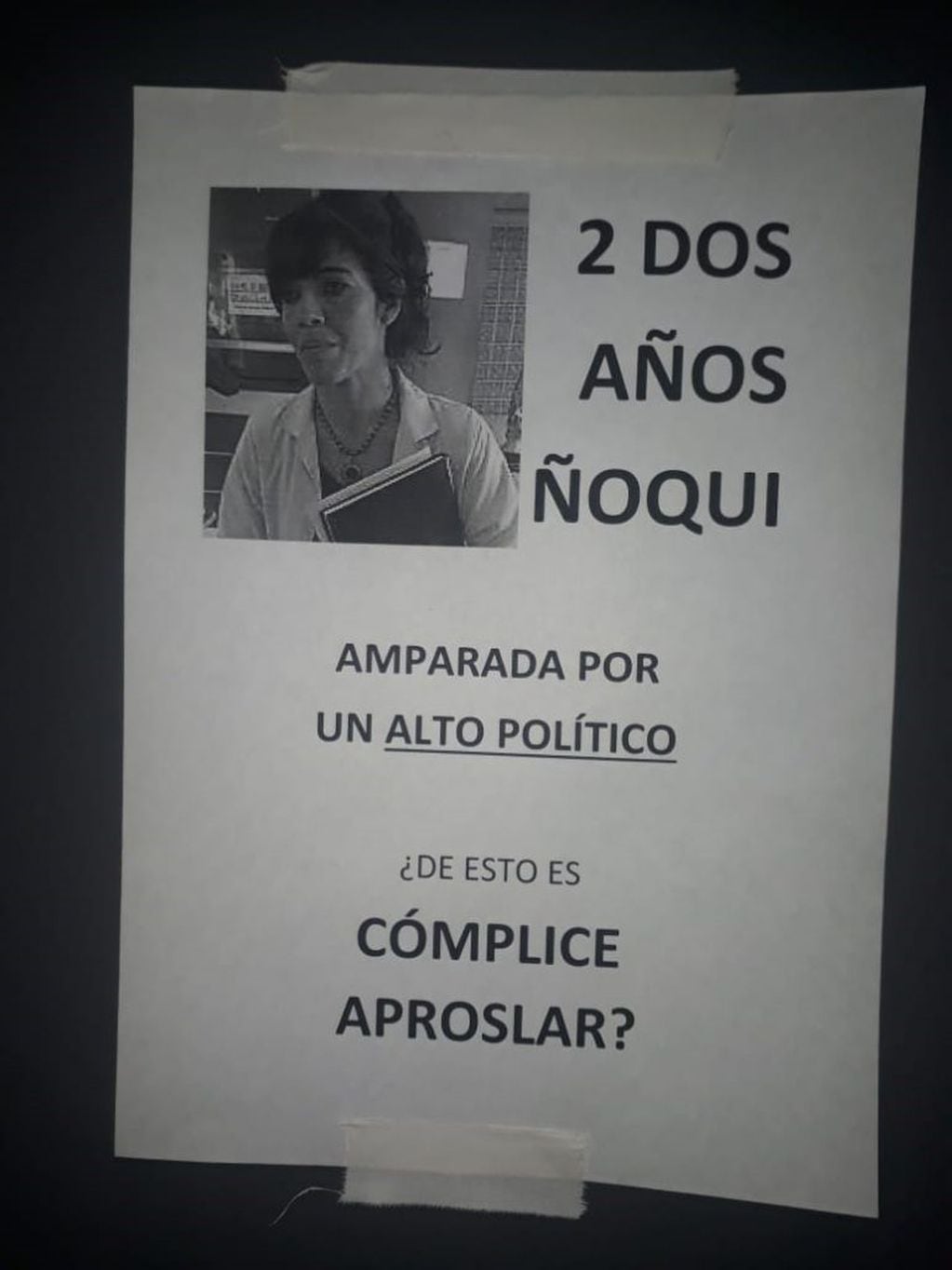 La semana pasada aparecieron afiches en contra de la doctora Karina Viñas