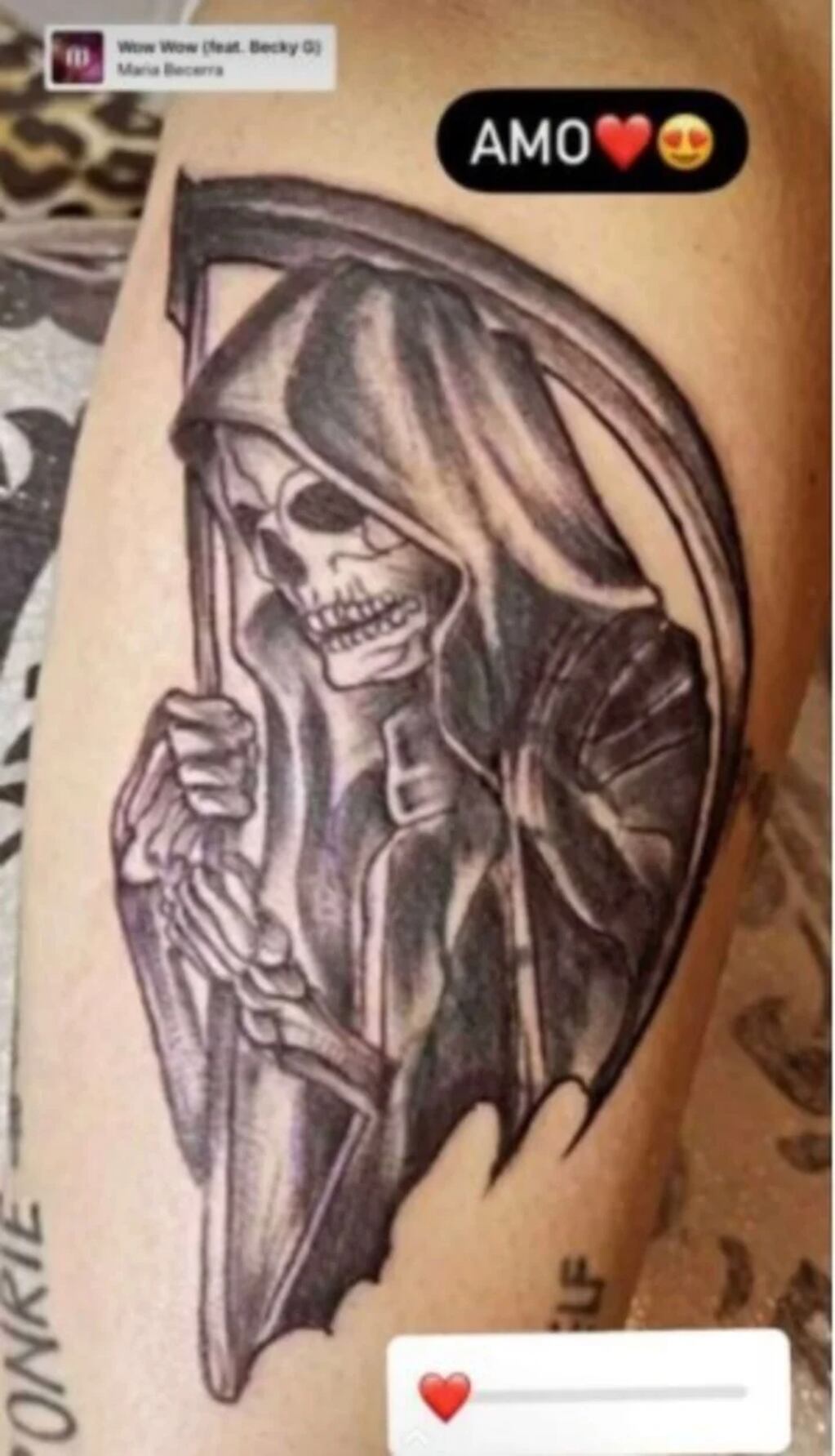 Morena Rial tiene tatuado a San La Muerte y la acusan de hacer ritos satánicos.