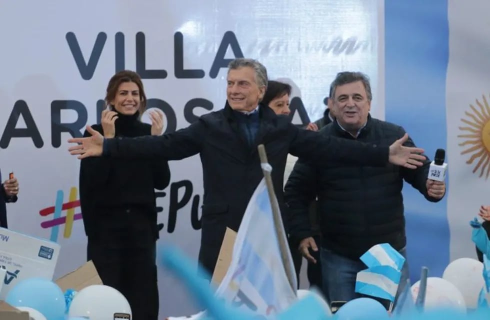 Mario Negri junto a Macri, en Carlos Paz.