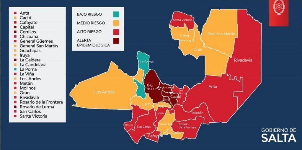 Mapa epidemiológico de Salta