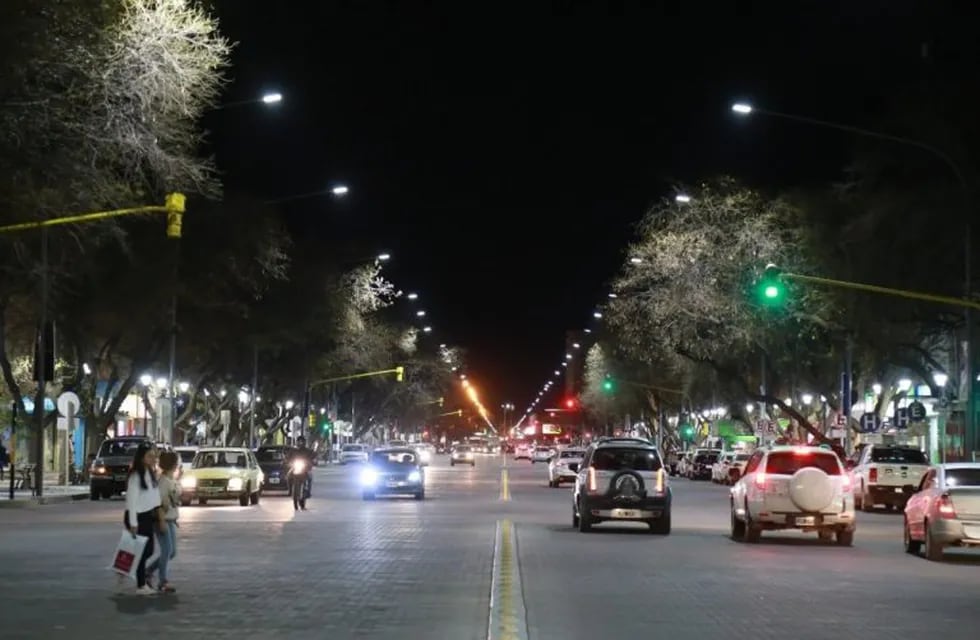 San Rafael centro en la noche