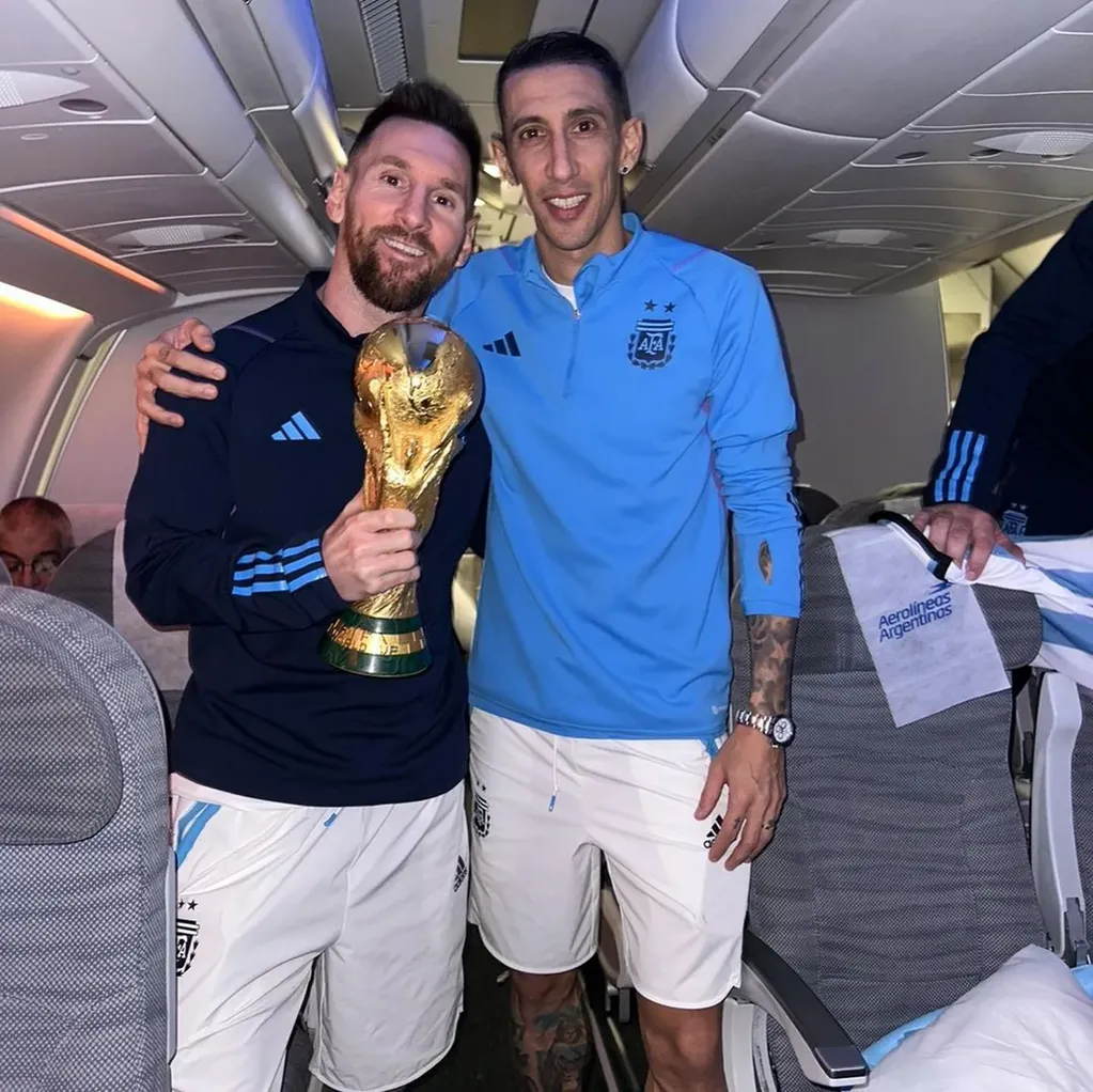 Messi, la Copa y Di María... ¡para un cuadro!