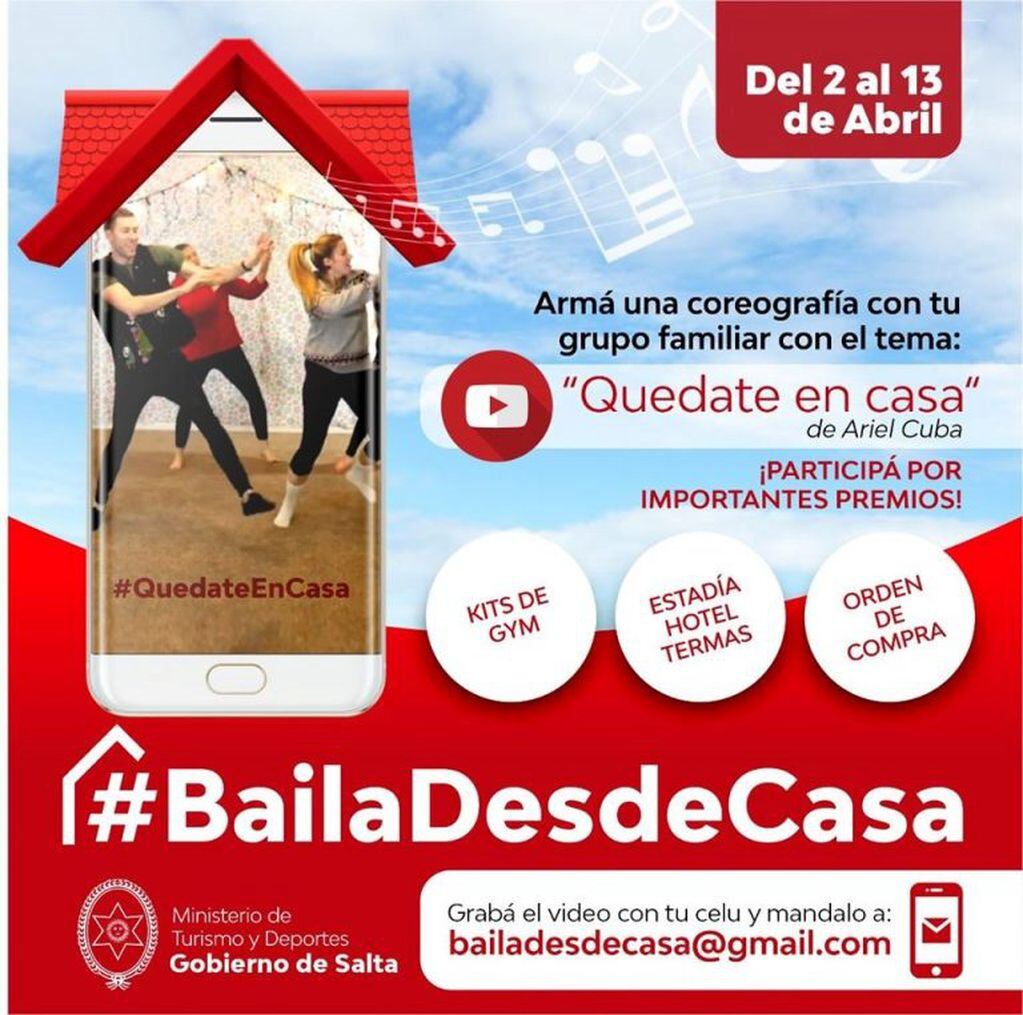 Concurso Baila desde Casa (Facebook Secretaría de Deportes de Salta)