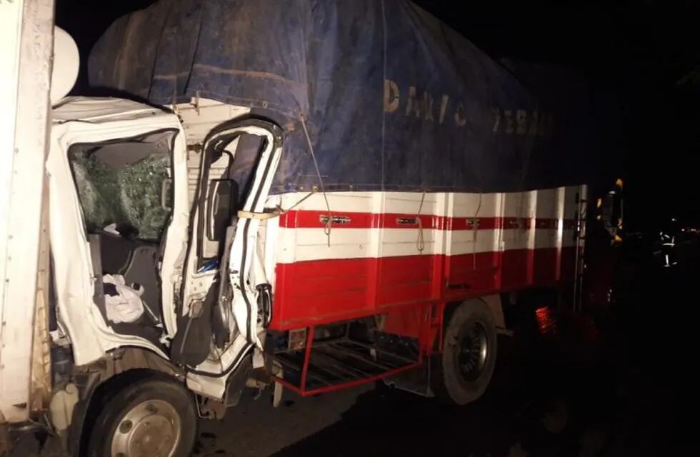 Bomberos rescataron a un chofer que quedó atrapado en el camión. (Policía de Salta)