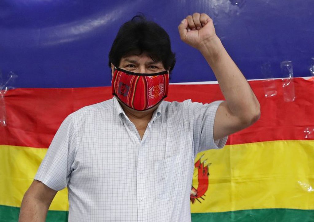 Evo Morales en la CTA en Buenos Aires (Alejandro PAGNI / AFP)