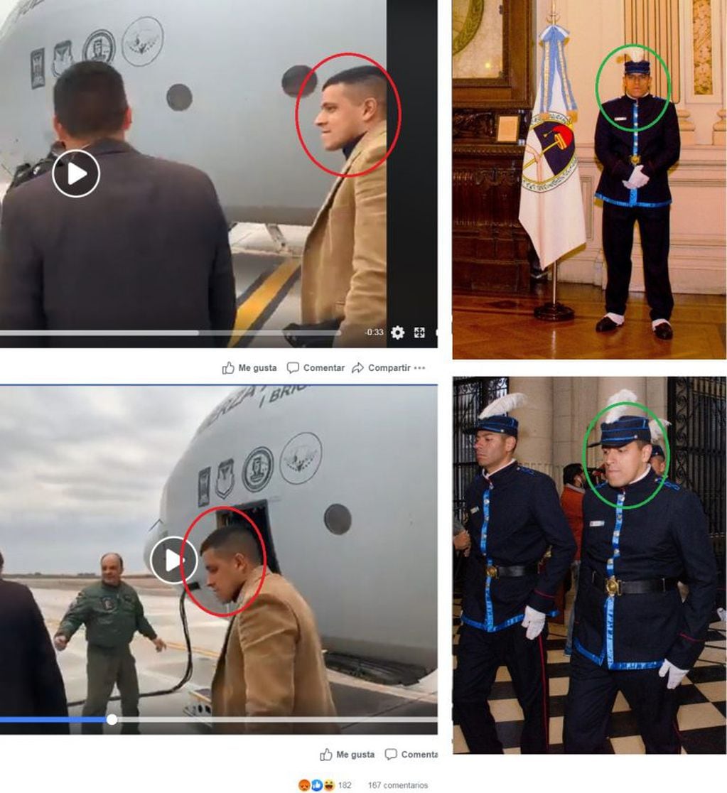 Montaje realizado el 20 de noviembre de 2019 de capturas del video viral (izquierda) y fotografías enviadas a Reverso por vocero del Gobierno de Jujuy.