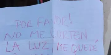 Carta encontrada por un trabajador de Edesal en La Punta, San Luis