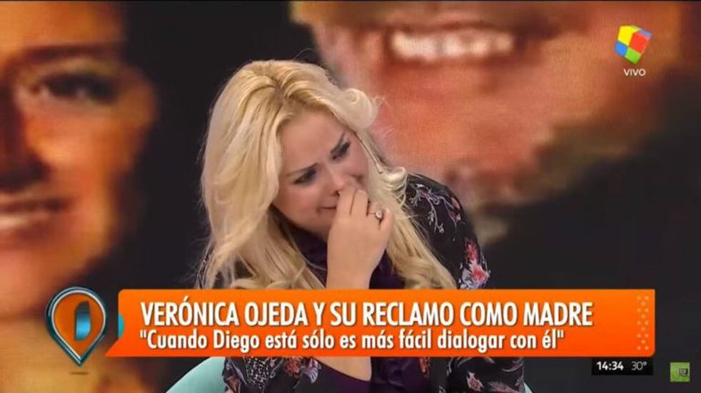 El llanto de Verónica Ojeda en Intrusos. (Foto: Captura de TV)