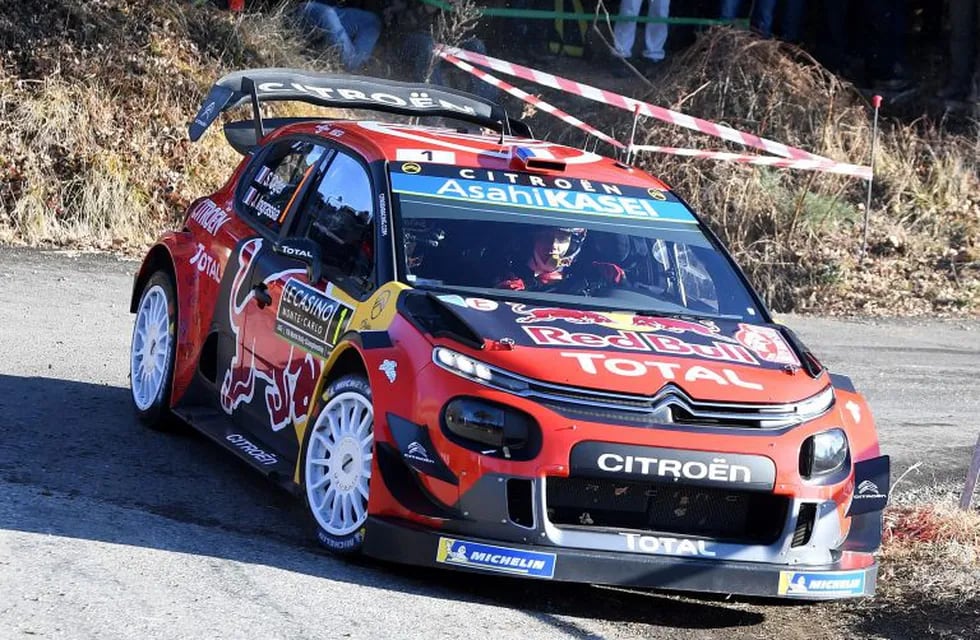 CORRECTION - French driver Sebastien Ogier and his co-pilot Julien Ingrassia of France, steers his Citroen C3 WRC on January 24, 2019 in Gap, southeastern France, during the shakedown of the 87th Rallye Automobile Monte-Carlo race, the opening stage of the WRC world rally championship. (Photo by JEAN-PIERRE CLATOT / AFP) / “The erroneous mention[s] appearing in the metadata of this photo by JEAN-PIERRE CLATOT has been modified in AFP systems in the following manner: [Citroën C3 WRC] instead of [Hyundai i20 WRC ]. Please immediately remove the erroneous mention[s] from all your online services and delete it (them) from your servers. If you have been authorized by AFP to distribute it (them) to third parties, please ensure that the same actions are carried out by them. Failure to promptly comply with these instructions will entail liability on your part for any continued or post notification usage. Therefore we thank you very much for all your attention and prompt action. We are sorry fo