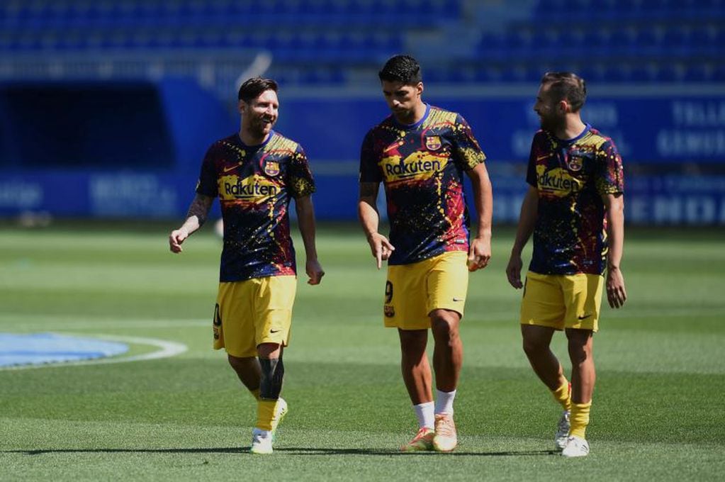 Messi y sus amigos del Barcelona (Foto: TyC Sports)