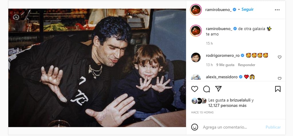 El hijo del Potro subió una imagen junto al cuartetero que cautivó a sus seguidores.