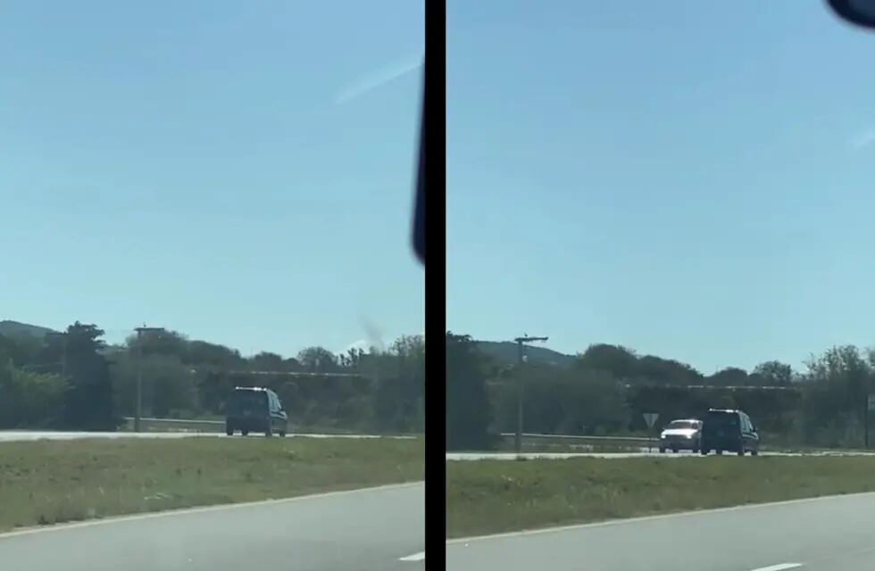Un conductor condujo por varios metros en contramano en la ruta C-45 en Córdoba. (Captura La Voz)